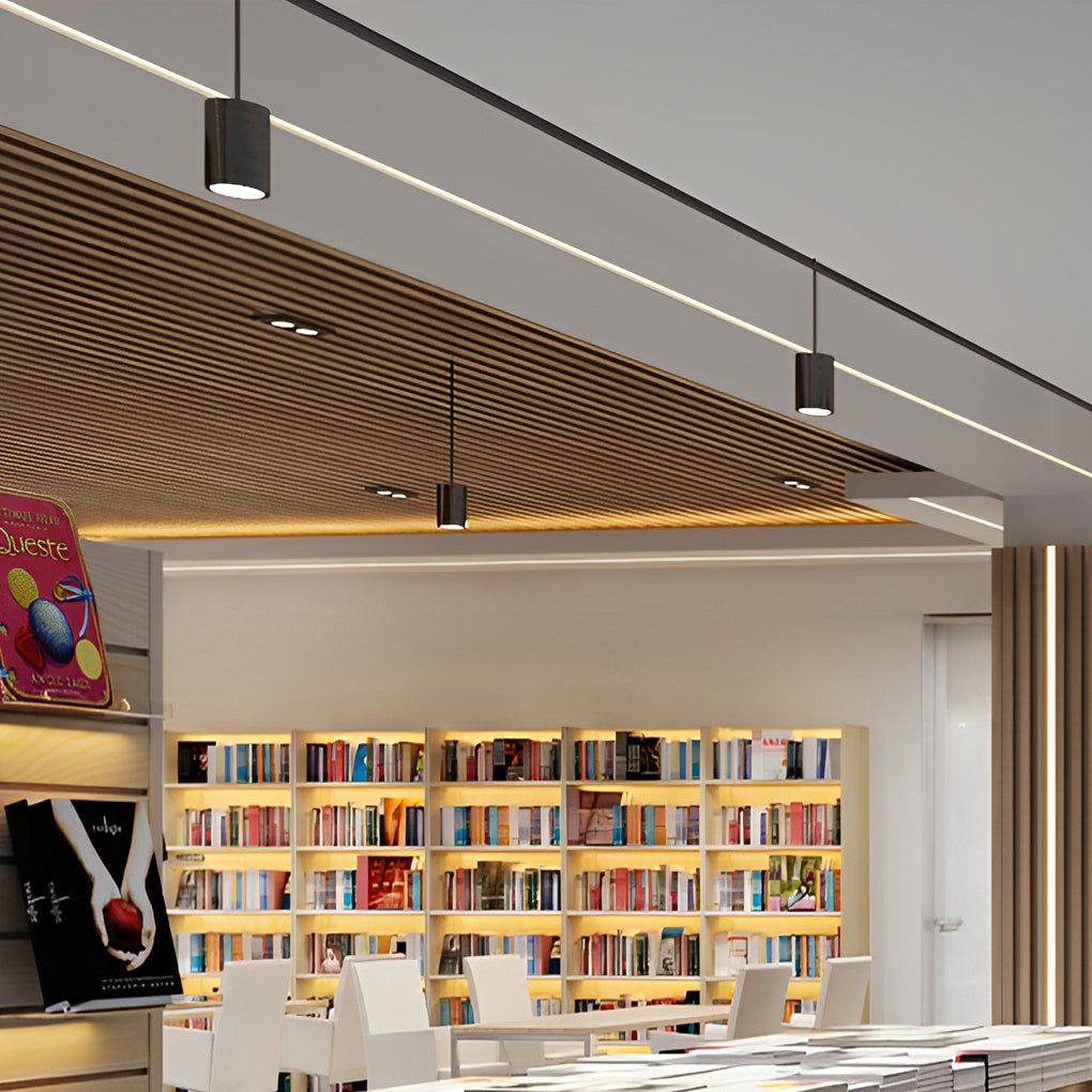 Cylindrical COB LED Hanging Downlight Modern Surface Mounted Aluminum Spotlight for Dining Areas