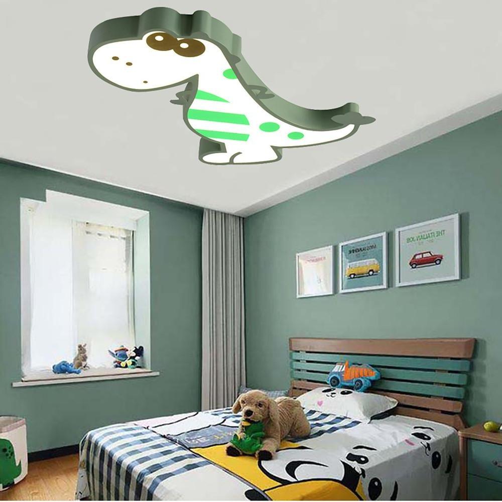 Modern Dinosaur LED Ceiling Lamp Dimmable Flush Mount Lighting for Kids Bedroom and Playroom