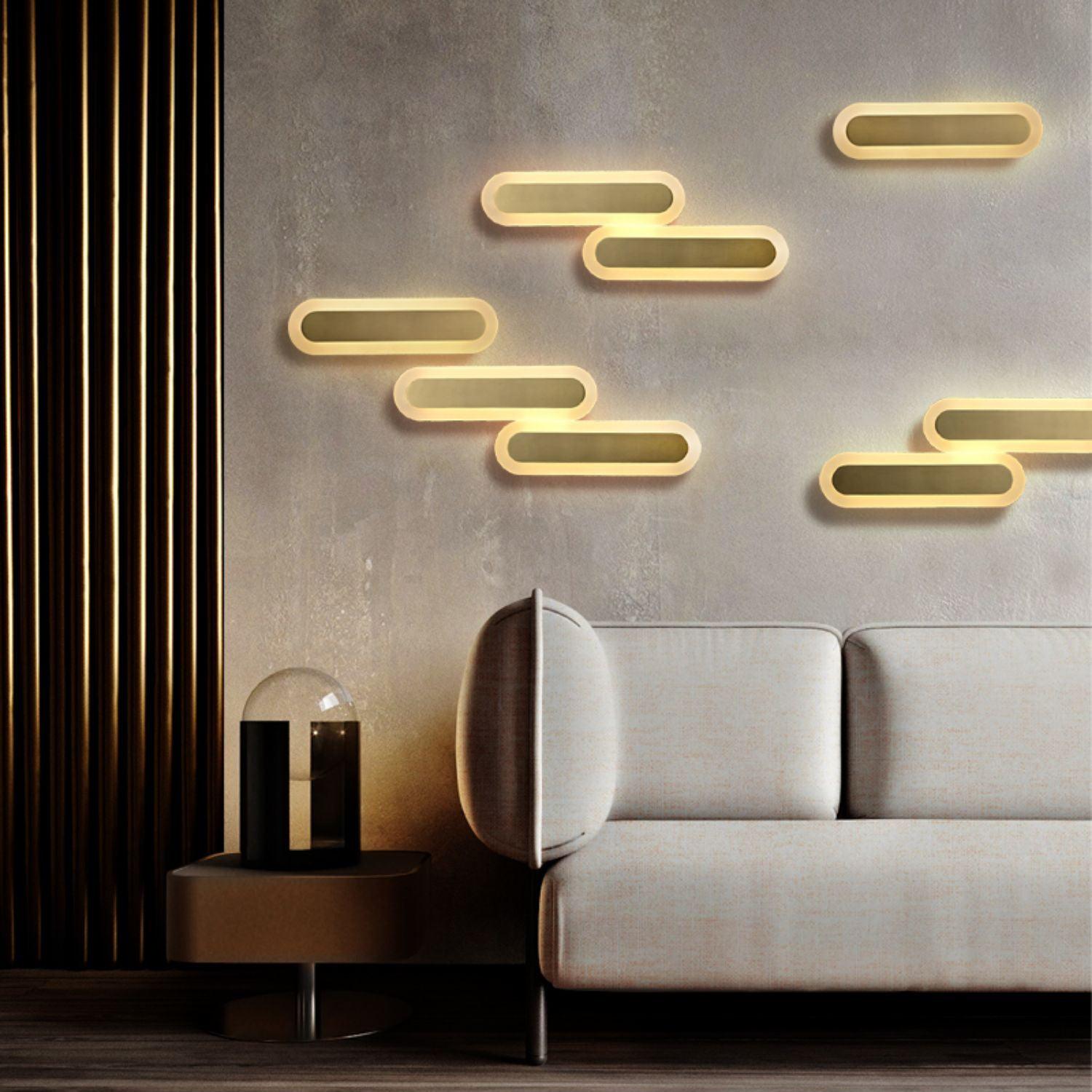 Daba Modern Brass LED Wall Sconce Minimalist Acrylic Indoor Wall Lamp