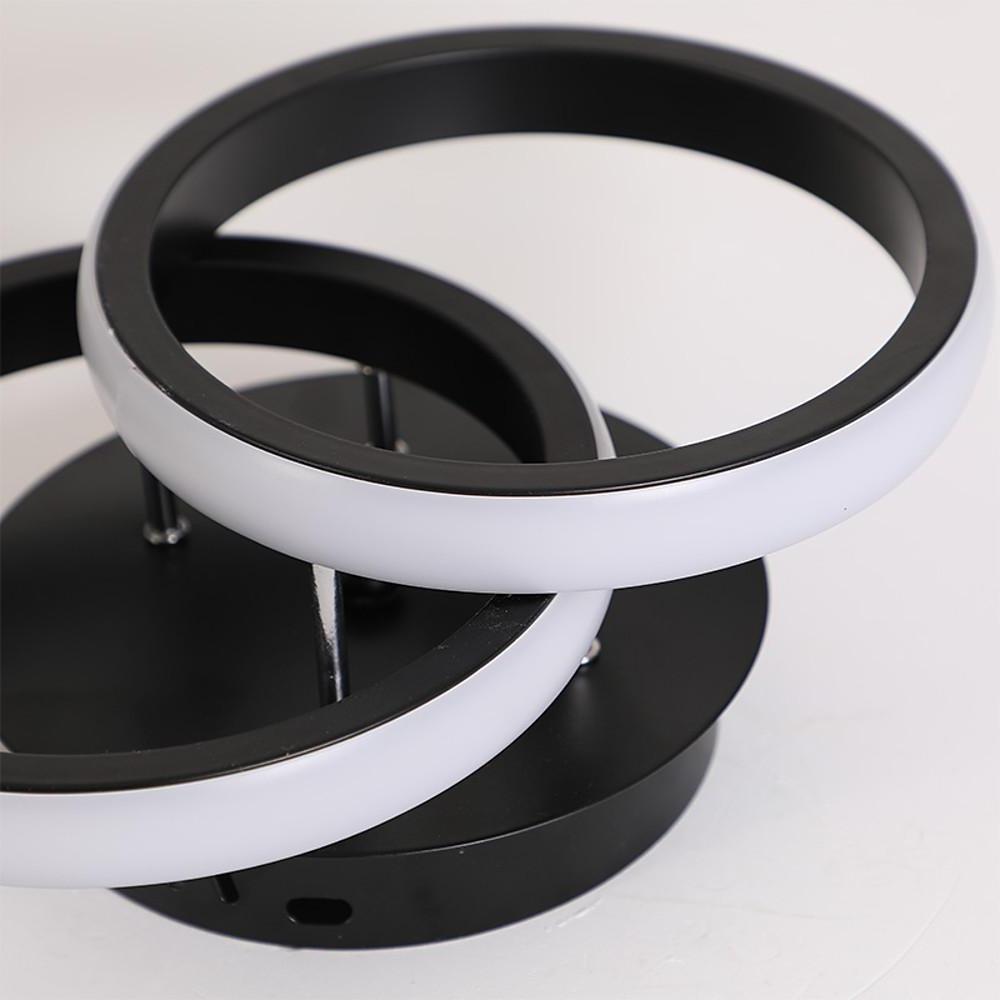 Modern 2 Ring LED Flush Mount Ceiling Light Metal Geometric Fixture for Hallway and Bedroom