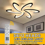 Modern Geometric Acrylic LED Flush Mount Ceiling Lamp with Dimmable Multi Layer Design for Living Room