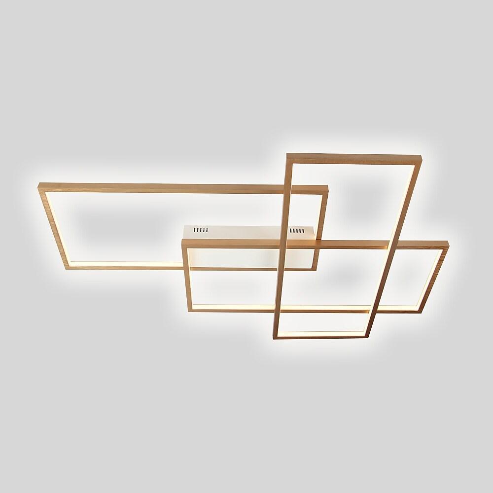 Modern Geometric LED Ceiling Light Overlapping Rectangles Flush Mount Aluminum Fixture