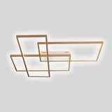 Modern Rectangular Three Tier LED Flush Mount Ceiling Light with Integrated Central Panel
