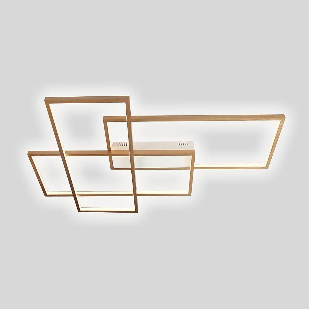 Modern Rectangular Three Tier LED Flush Mount Ceiling Light with Integrated Central Panel