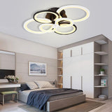 Modern Multi Ring LED Flush Mount Ceiling Light Dimmable Geometric Chandelier for Living Room