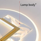 Modern Geometric Square Pattern Metal LED Flush Mount Ceiling Light Fixture