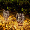 Decorative Antique Bronze Outdoor Solar Lantern Waterproof LED Hanging Light for Yard and Patio
