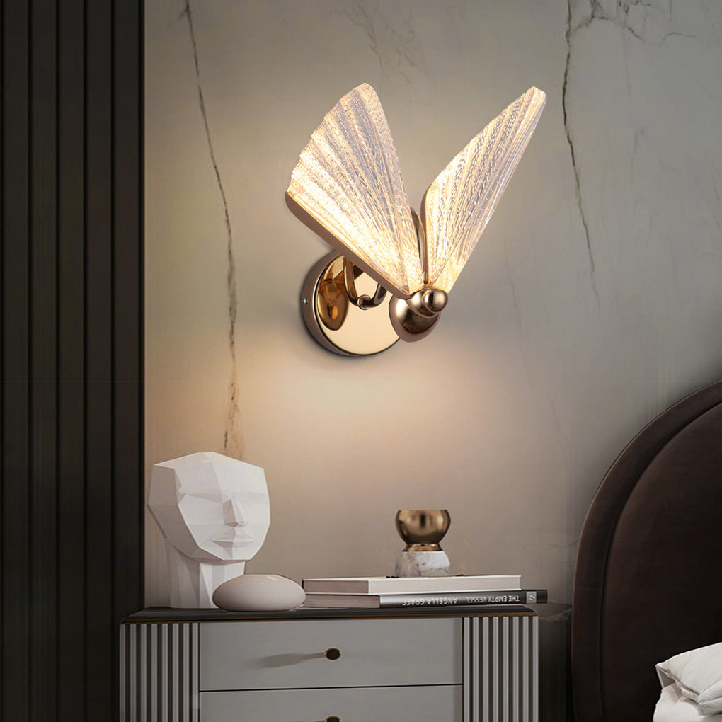 Decorative Gold Butterfly Acrylic LED Wall Lamp Modern European Style Sconce