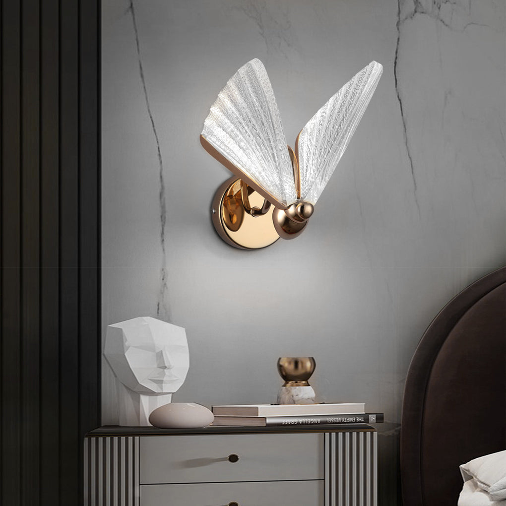 Decorative Gold Butterfly Acrylic LED Wall Lamp Modern European Style Sconce