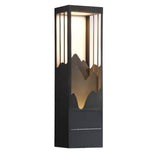 Decorative Mountain Landscape LED Outdoor Wall Sconce Solar and Hardwired Porch Light