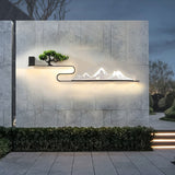 Decorative Mountain Scenery Solar LED Outdoor Wall Lamp Waterproof Light for Garden Yard