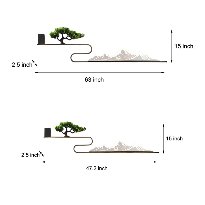 Decorative Mountain Scenery Solar LED Outdoor Wall Lamp Waterproof Light for Garden Yard
