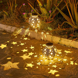 Decorative Solar Star Projection Outdoor Lantern Waterproof LED Hanging Lights for Garden Patio