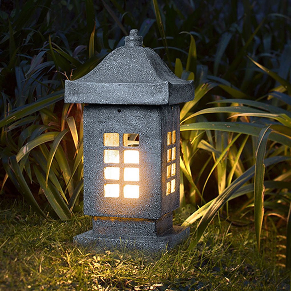 Decorative Stone Finish Outdoor LED Pillar Light IP54 Waterproof Garden Landscape Path Lamp