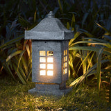 Decorative Stone Finish Outdoor LED Pillar Light IP54 Waterproof Garden Landscape Path Lamp