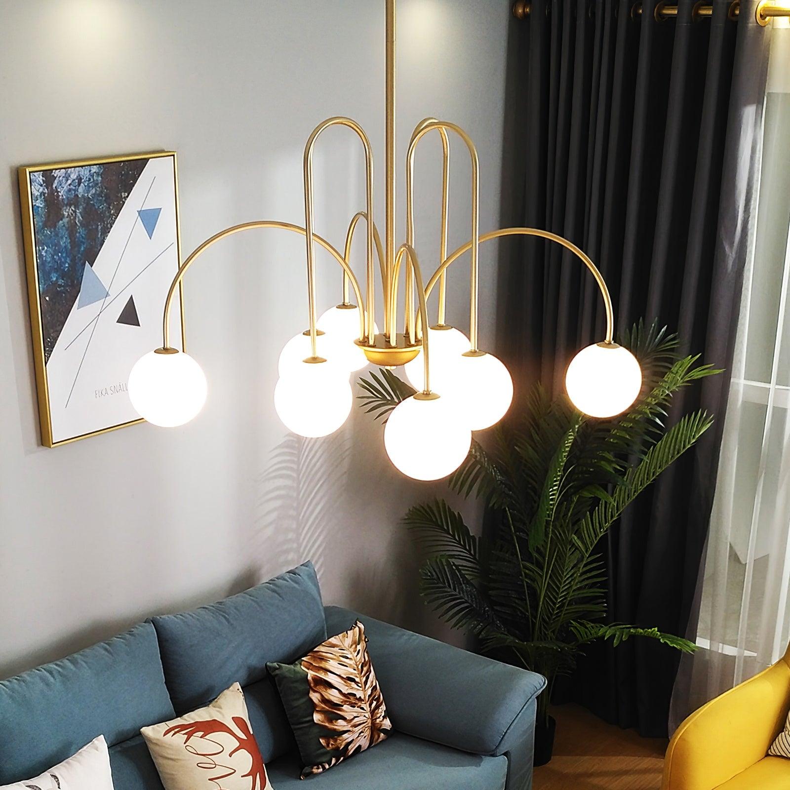Delaney Modern Farmhouse Chandelier Metal and Glass Ceiling Light Fixture