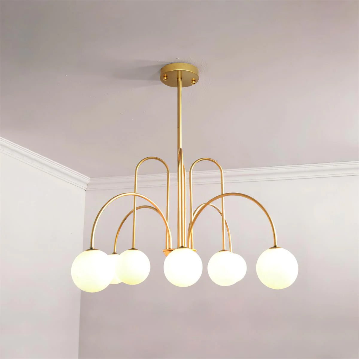 Delaney Modern Farmhouse Chandelier Metal and Glass Ceiling Light Fixture