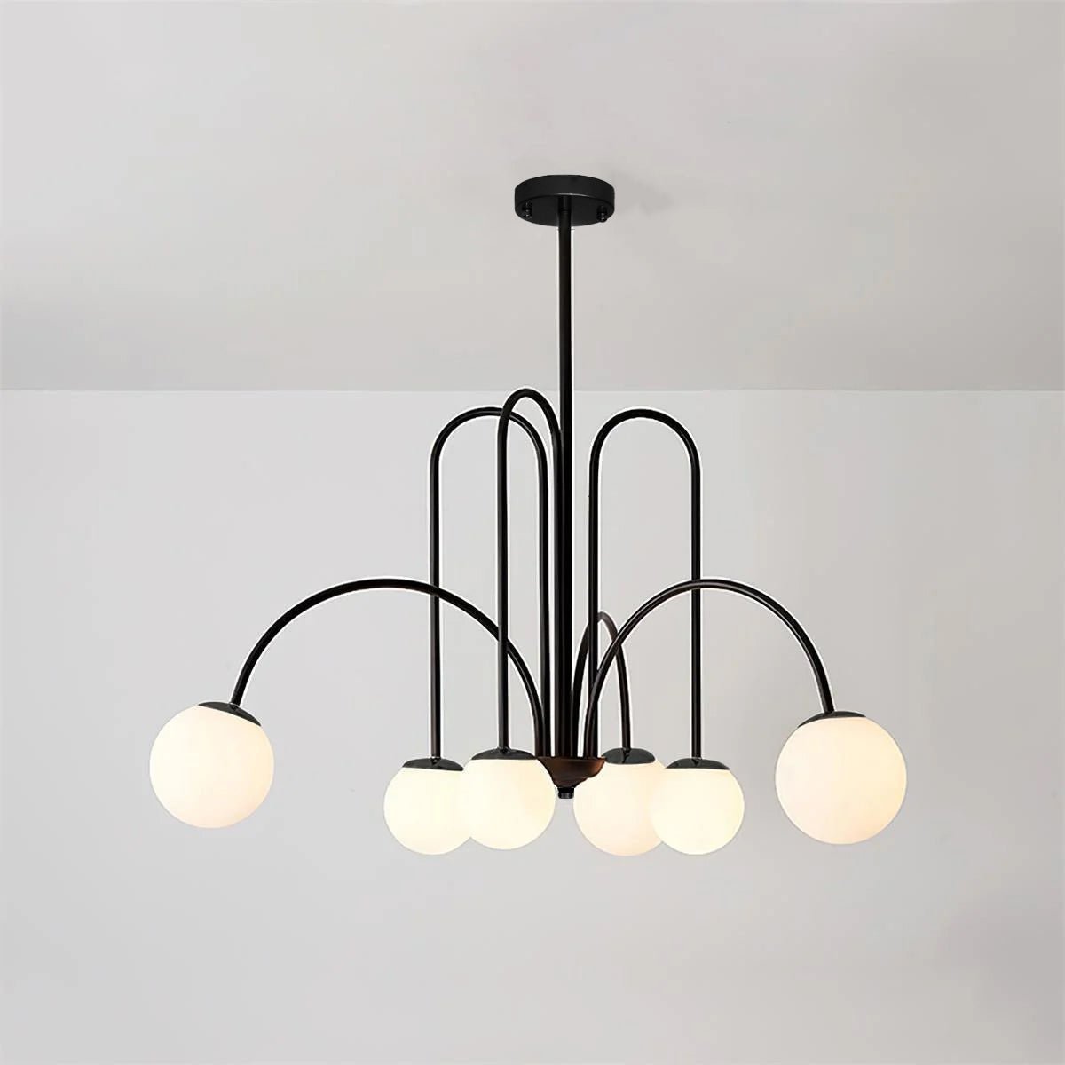 Delaney Modern Farmhouse Chandelier Metal and Glass Ceiling Light Fixture