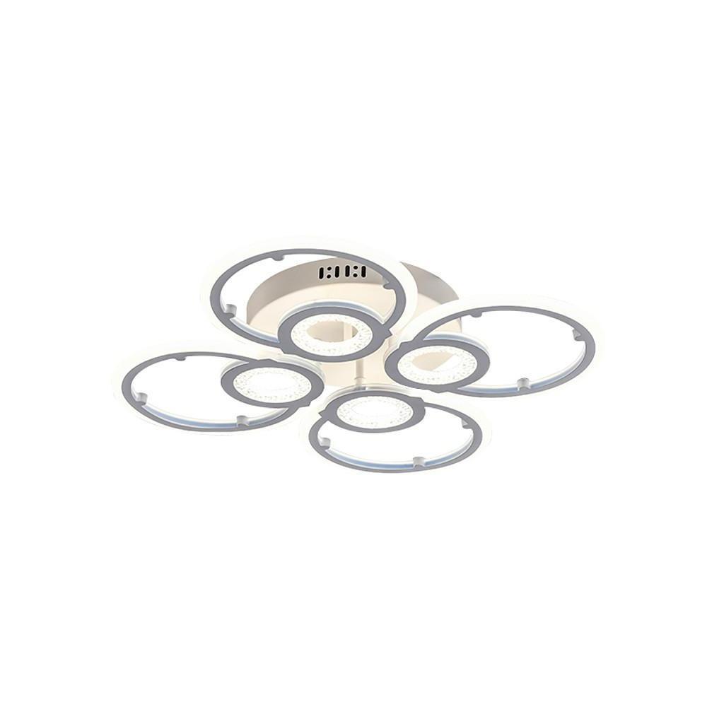 Modern Geometric Ring LED Flush Mount Ceiling Light for Bedroom Living Room White Metal Nordic Style