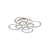 Modern Geometric Ring LED Flush Mount Ceiling Light for Bedroom Living Room White Metal Nordic Style