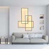 Modern Rectangular Three Tier LED Flush Mount Ceiling Light with Integrated Central Panel