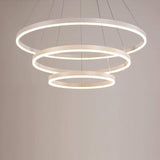 Dimmable 3 Ring LED Pendant Light Modern Triple Circle Chandelier with Remote for Living Dining Room