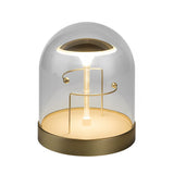 Dimmable Glass Dome LED Table Lamp with USB Charging and Music Recording Function