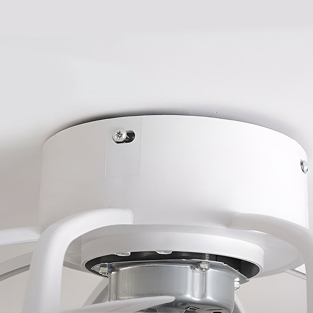 Modern Flush Mount Bladeless Ceiling Fan with Dimmable LED Lighting and Remote Control for Small Rooms