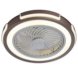 Modern Flush Mount Bladeless Ceiling Fan with Dimmable LED Lighting and Remote Control for Small Rooms