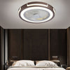 Modern Flush Mount Bladeless Ceiling Fan with Dimmable LED Lighting and Remote Control for Small Rooms