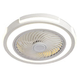 Modern Flush Mount Bladeless Ceiling Fan with Dimmable LED Lighting and Remote Control for Small Rooms
