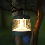 Dimmable LED Camping Lantern Rechargeable IP65 Waterproof Forest Green Portable Tent Light with Power Bank Function