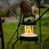 Dimmable LED Camping Lantern Rechargeable IP65 Waterproof Forest Green Portable Tent Light with Power Bank Function