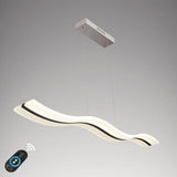 Dimmable LED Modern Wavy Pendant Light Acrylic Linear Chandelier for Kitchen Island Dining Room