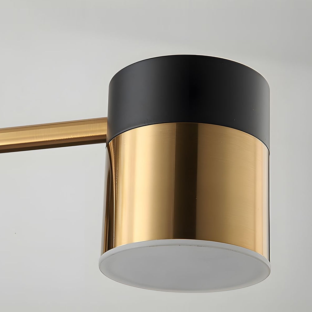 Dimmable LED Sputnik Chandelier with Acrylic Shades Black and Gold Modern Ceiling Fixture