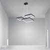 Dimmable LED Square Geometric Chandelier with Remote for Modern Foyer and Living Room Lighting