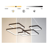 Dimmable LED Square Geometric Chandelier with Remote for Modern Foyer and Living Room Lighting