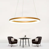 Dimmable Modern Geometric Ring LED Pendant Light Slim Circular Minimalist Hanging Ceiling Fixture