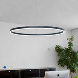 Dimmable Modern Geometric Ring LED Pendant Light Slim Circular Minimalist Hanging Ceiling Fixture
