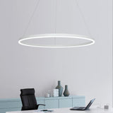 Dimmable Modern Geometric Ring LED Pendant Light Slim Circular Minimalist Hanging Ceiling Fixture