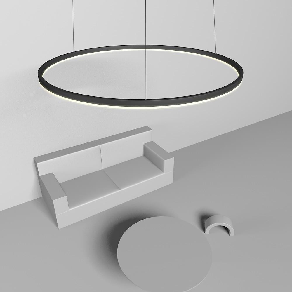 Dimmable Modern Geometric Ring LED Pendant Light Slim Circular Minimalist Hanging Ceiling Fixture