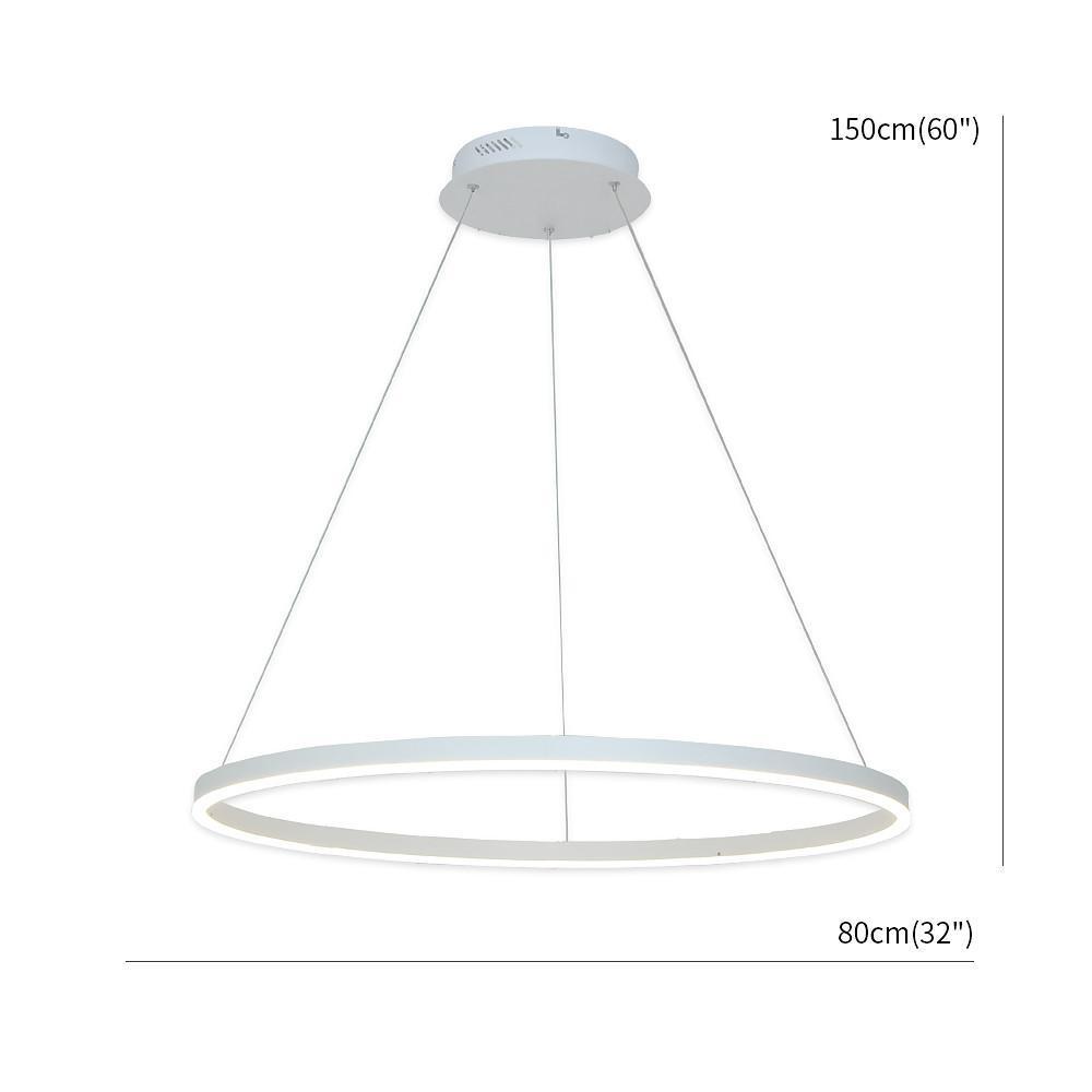 Dimmable Modern Geometric Ring LED Pendant Light Slim Circular Minimalist Hanging Ceiling Fixture
