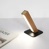 Dimmable Natural Wood LED Table Lamp with 360 Degree Rotation and Rechargeable Magnetic Base