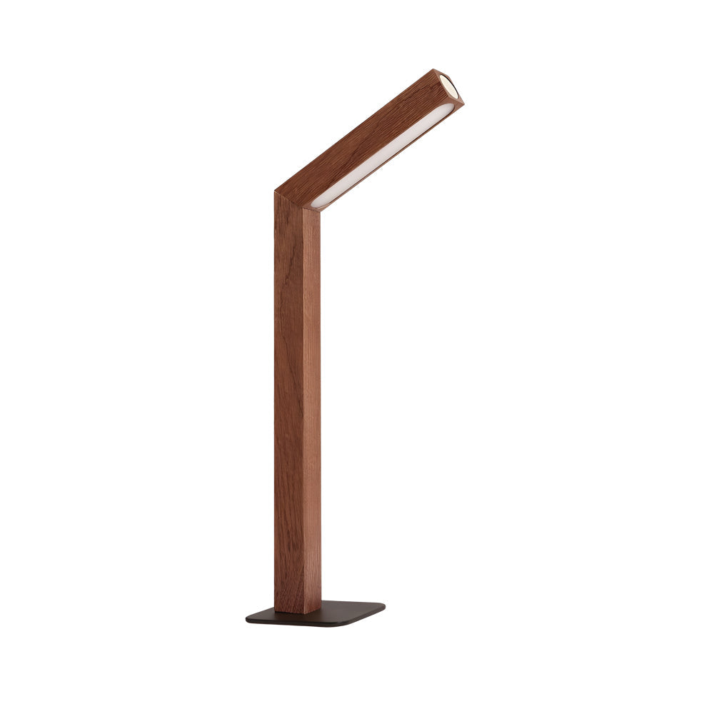 Dimmable Natural Wood LED Table Lamp with 360 Degree Rotation and Rechargeable Magnetic Base