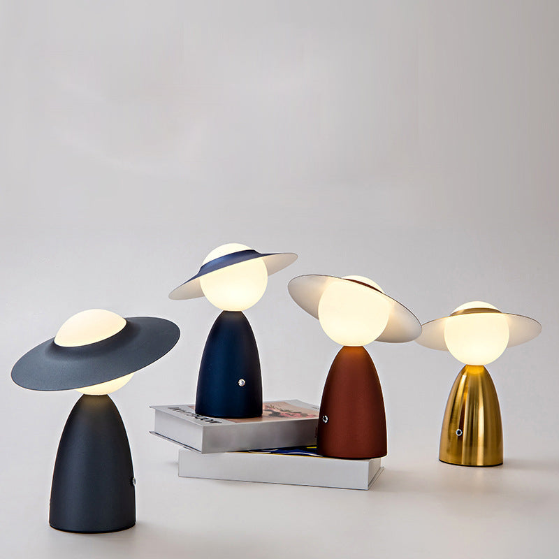Dimmable Nordic Scarecrow LED Touch Table Lamp Cordless Rechargeable Bedside Accent Light