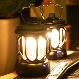 Dimmable Retro LED Camping Lantern Waterproof Rechargeable Outdoor Hanging Lamp with USB Port
