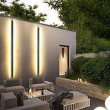 Dimmable RGB Black Linear Outdoor Wall Light Modern Long Strip LED Landscape Sconce