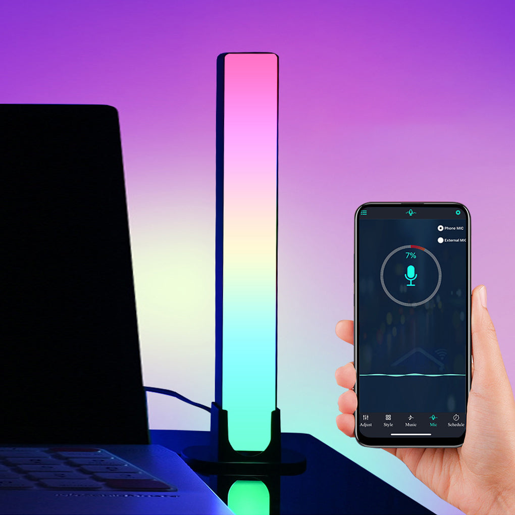 Dimmable RGB LED Ambient Light Bar with Smart App Control and Music Sync for Gaming Desk