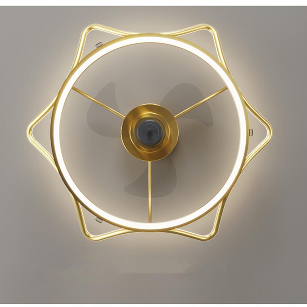 Modern Gold Crown Bladeless Ceiling Fan with LED Light for Bedroom and Living Room