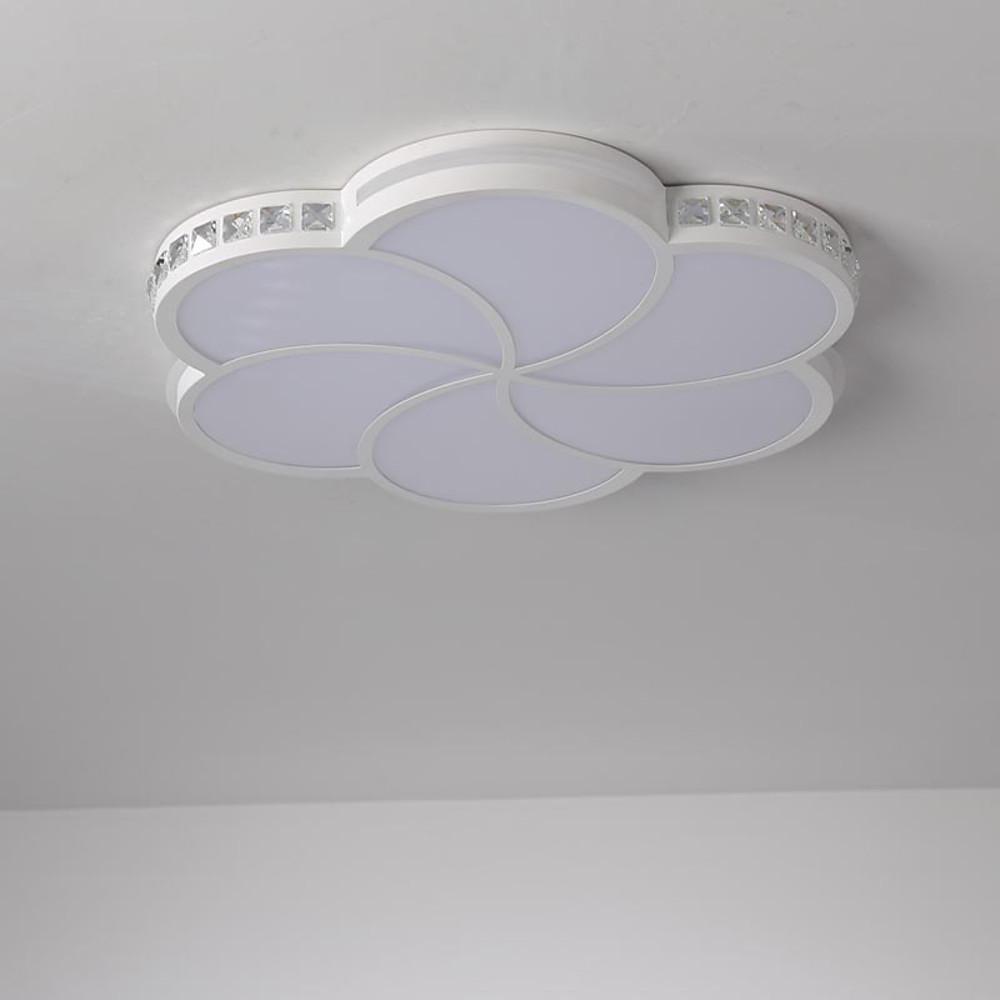 Modern Flower Shaped LED Flush Mount Ceiling Light Dimmable Geometric Metal Fixture